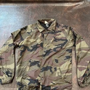 Camo lined windbreaker
